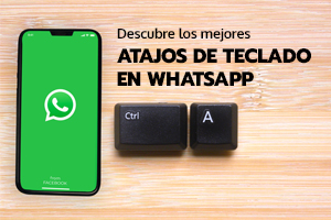 Un teléfono con Whatsapp indica los mejores atajos de teclado