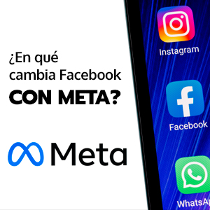 El nuevo logo de Meta sustituyendo a Facebok como empresa matriz